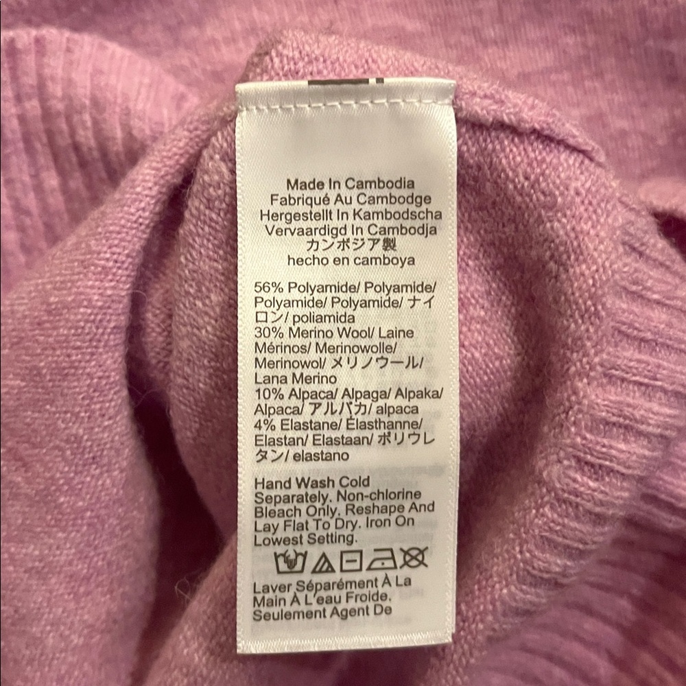 J.Crew Collared Polo Sweater in Supersoft Yarn Heather Heliotrope Size L - Picture 7 of 8